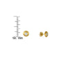 Close-up detail of Gold Tiered Diamond Stud Earrings with 0.30ct solitaire diamonds