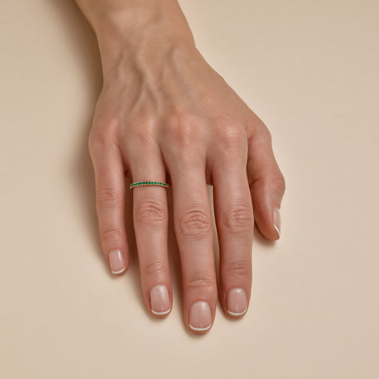 Half Emerald Eternity Band