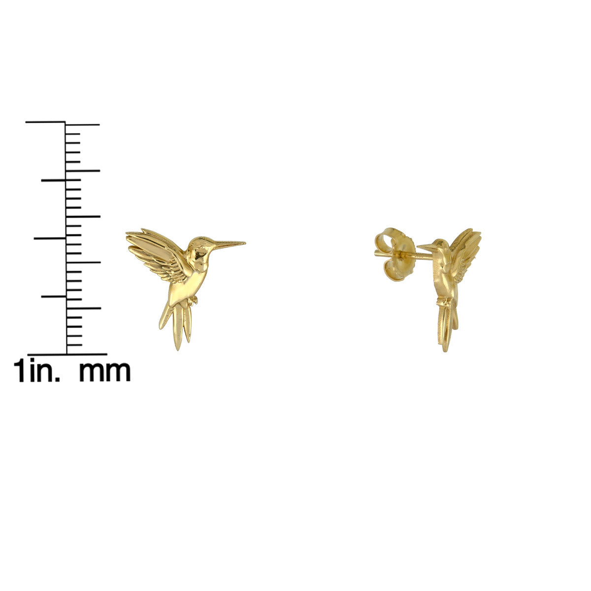 Gold Hummingbird Studs