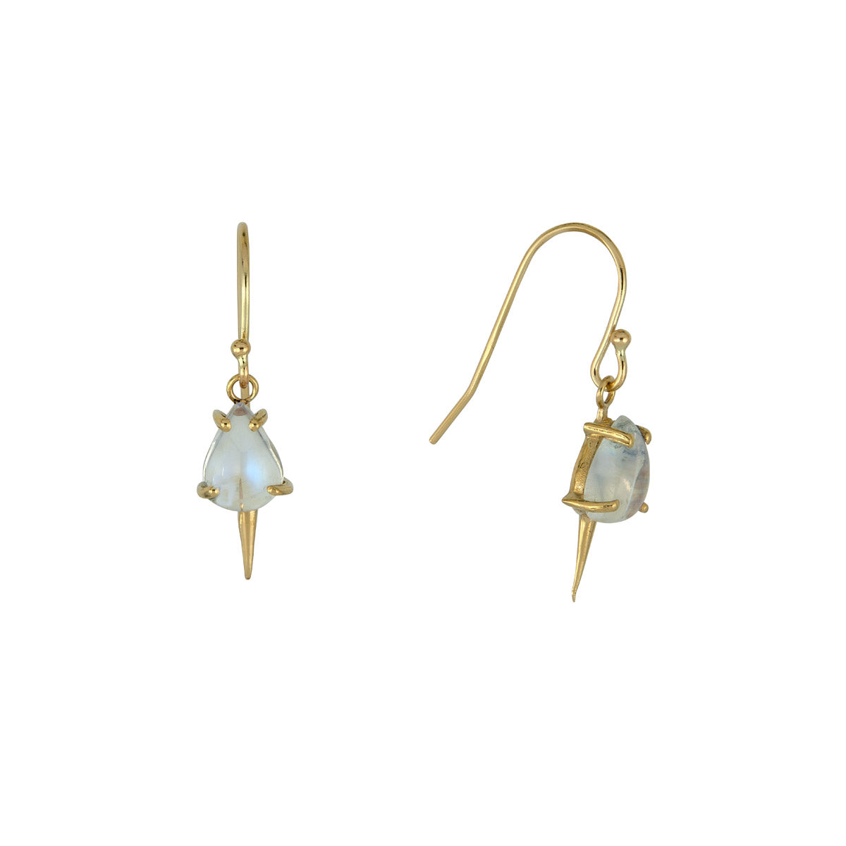 Moonstone Dangle Spike Earrings