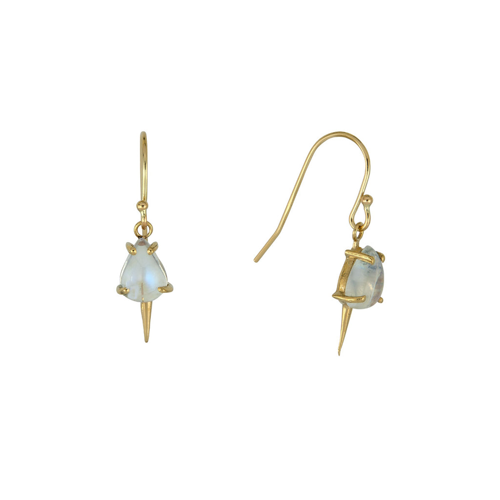 Moonstone Dangle Spike Earrings