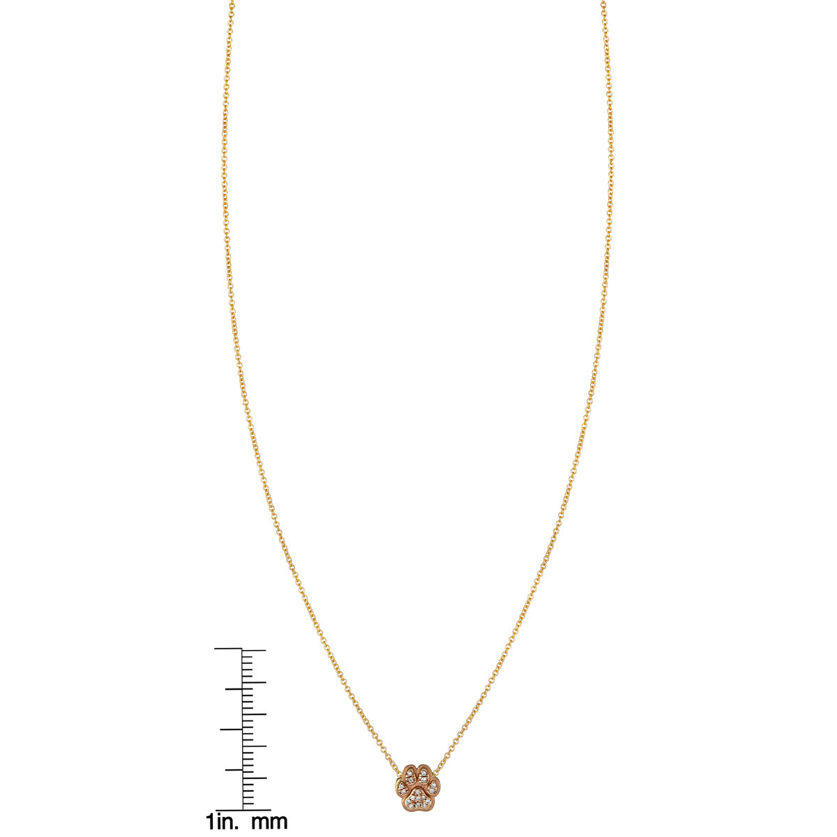 Diamond Dog Paw Print Necklace