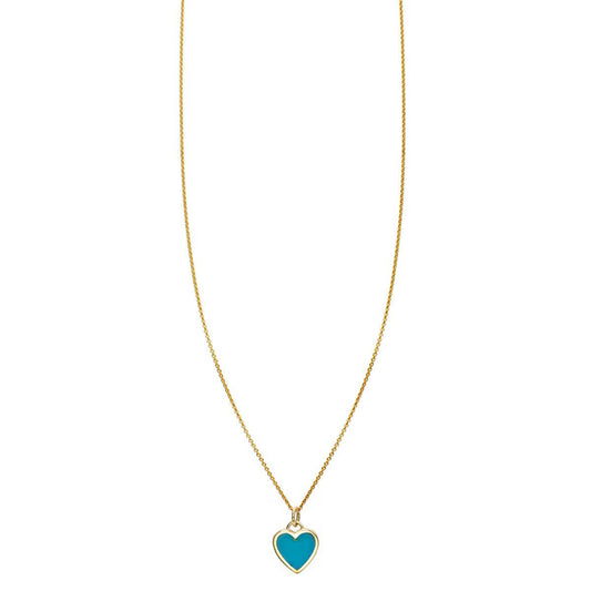 Inlay turquoise heart necklace - vibrant blue gemstone pendant for boho-chic style