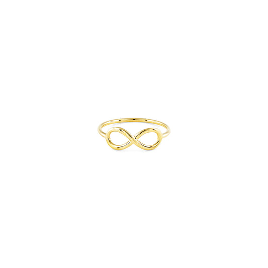 large infinity sign ring in yellow gold PRR 065 14KY