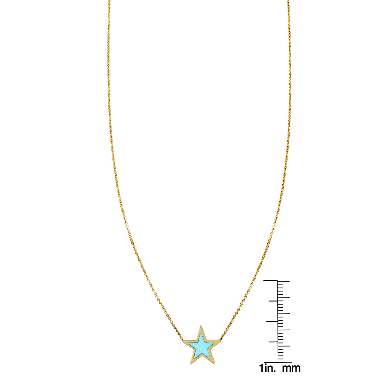 large turquoise inlaid star necklace PRN040_1