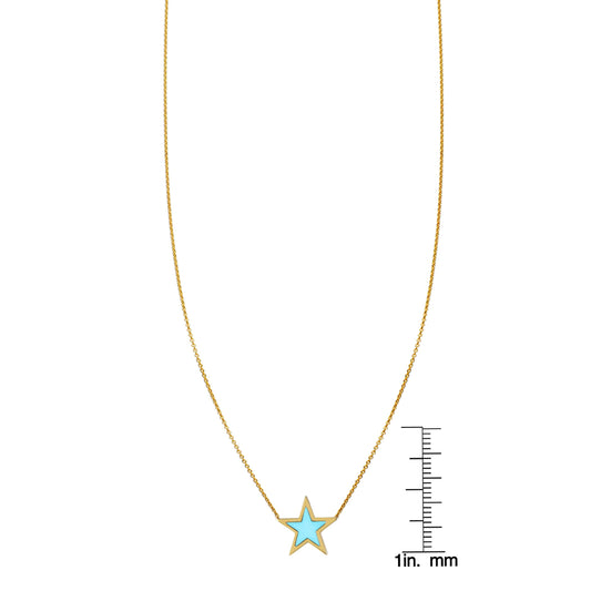 Large Turquoise Inlaid Star Necklace