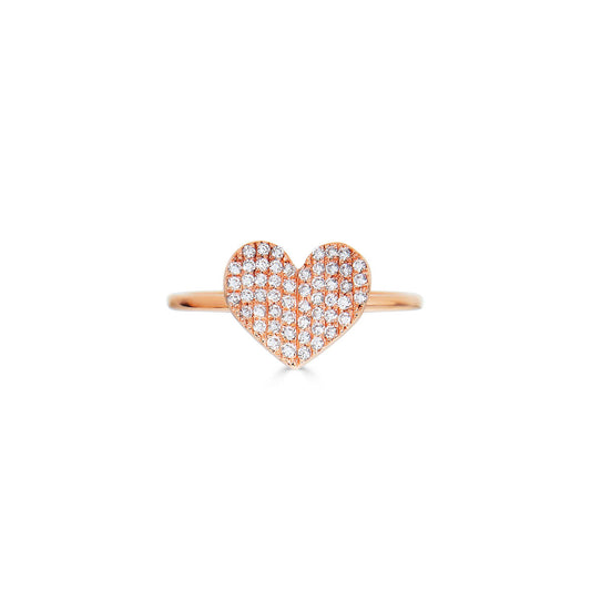 large white diamond folded heart ring PRR 401 WD