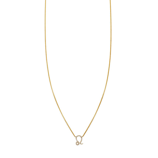 leo diamond zodiac necklace PRN 441 14K