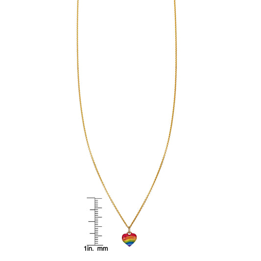 Limited Edition Small Enamel Rainbow Heart Necklace