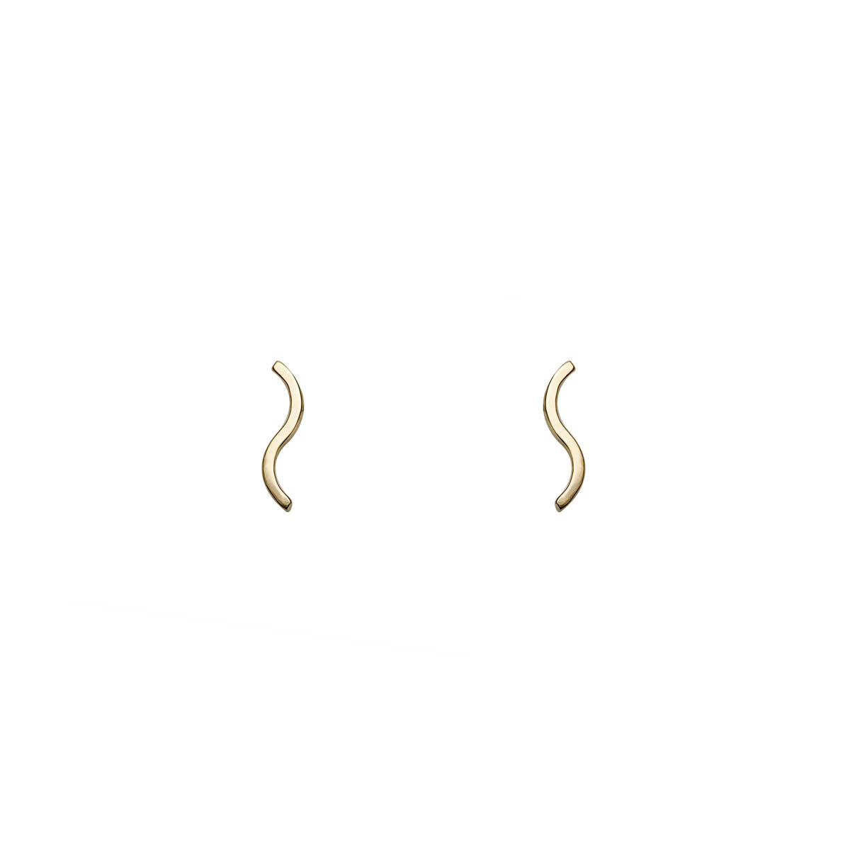 mini wave gold earrings PRE 459 14KY