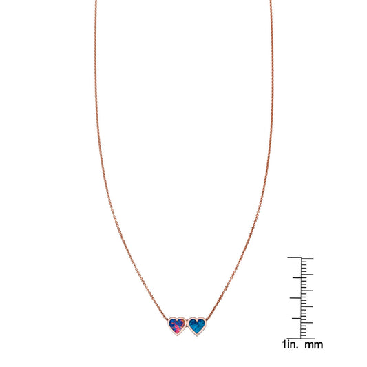 Opal & Chrysocolla Double Heart Necklace