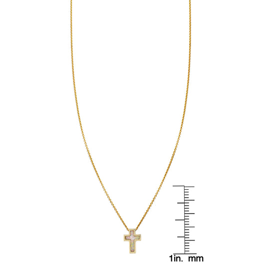 Opal Inlaid Cross Necklace