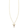 pave gold sharks tooth charm necklace PRN290 14ky