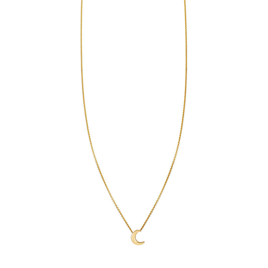 petite gold moon necklace