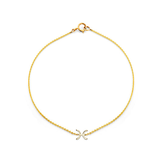 pisces gold zodiac bracelet PRB 440 14K