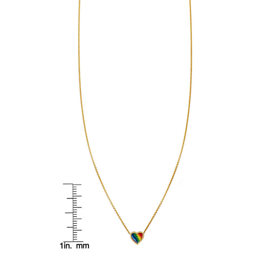 Rainbow Enamel Heart Necklace