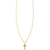 Gold spike cross charm necklace for women