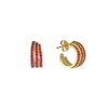 Ruby Triple Hoop Earrings