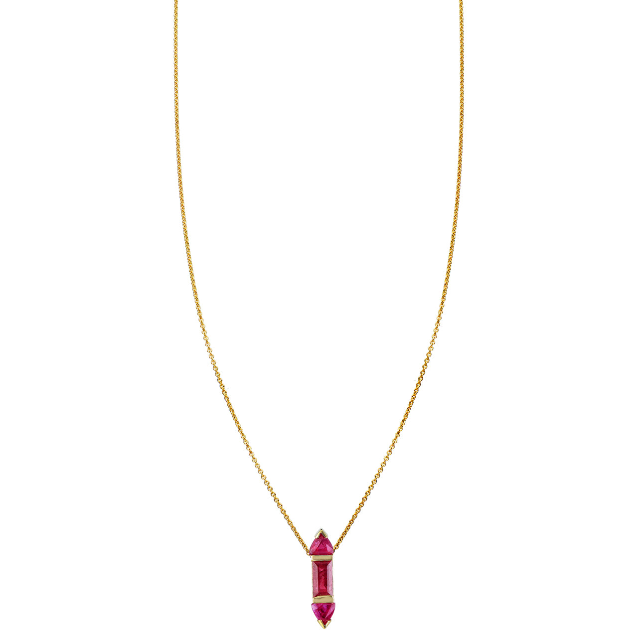 ruby window charm necklace