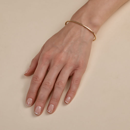 Solid Gold Hinged Bangle Bracelet