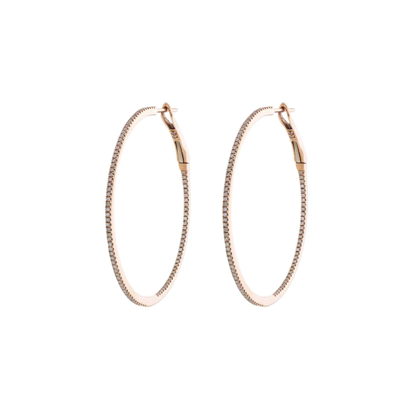 Medium Gold Diamond Hoop Earrings - elegant everyday jewelry by Phoenix Roze