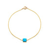 square cabochon turquoise gold bracelet prb 058 14ky