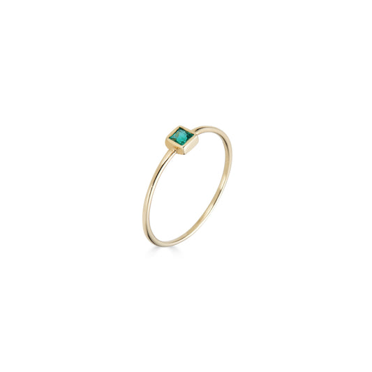 Square Cut Emerald Ring