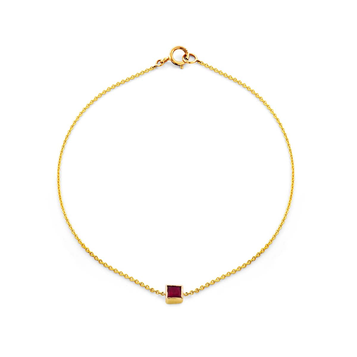square cut ruby gold bracelet prb 060 14ky