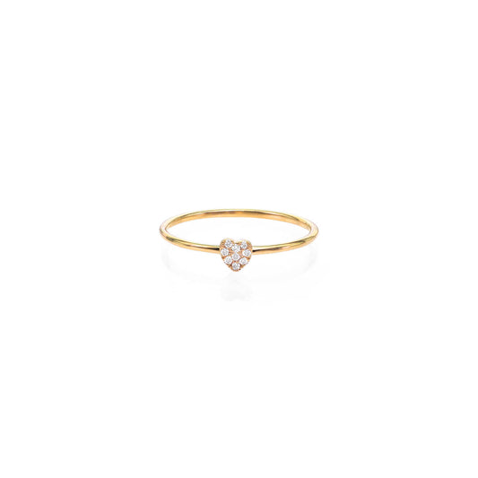 tiny diamond pave heart ring PRR074