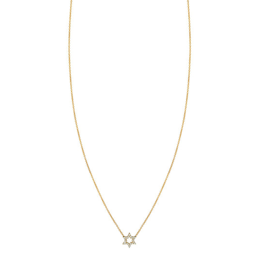 Small Diamond Star of David Necklace