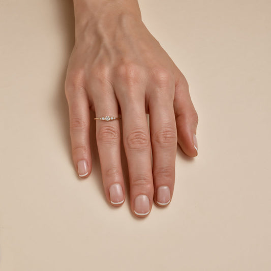 Tiny Five Diamond Crown Ring