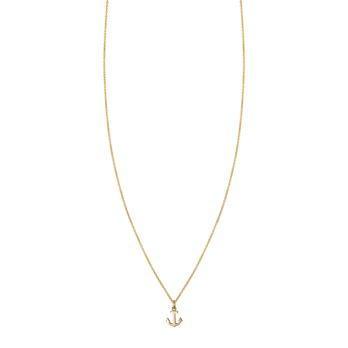 14k gold tiny anchor necklace (PRN387), nautical-themed jewelry.