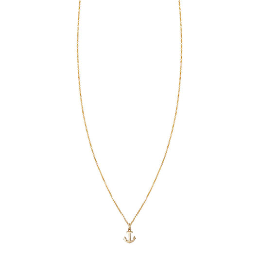 14k gold tiny anchor necklace (PRN387), nautical-themed jewelry.