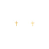 tiny gold cross stud earrings PRE 430 14KY