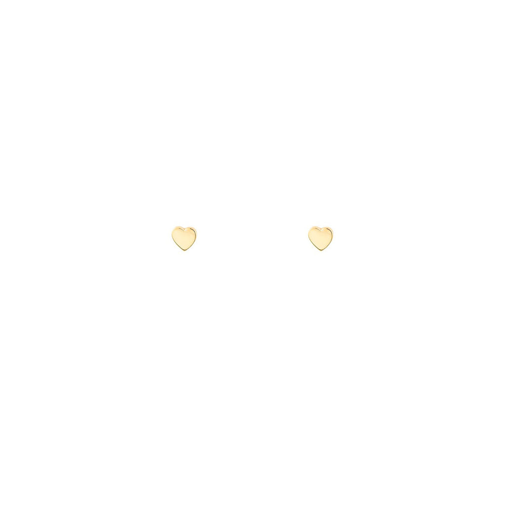 Tiny gold heart stud earrings - minimalist everyday earrings