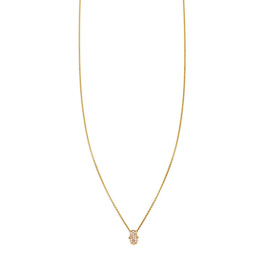 tiny white diamond hamsa hand necklace prn 022 wd