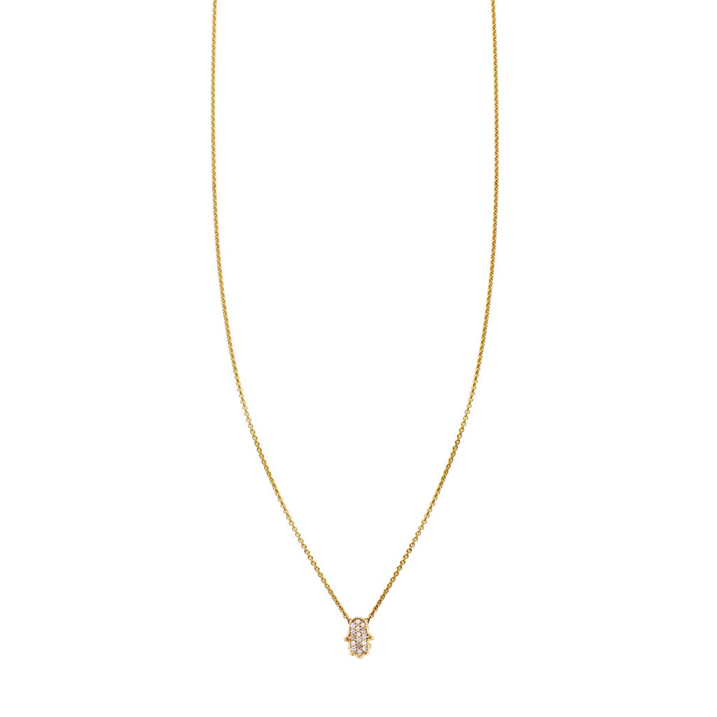 tiny white diamond hamsa hand necklace prn 022 wd