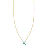 turquoise gold tilted cross necklace PRN 511 TUR