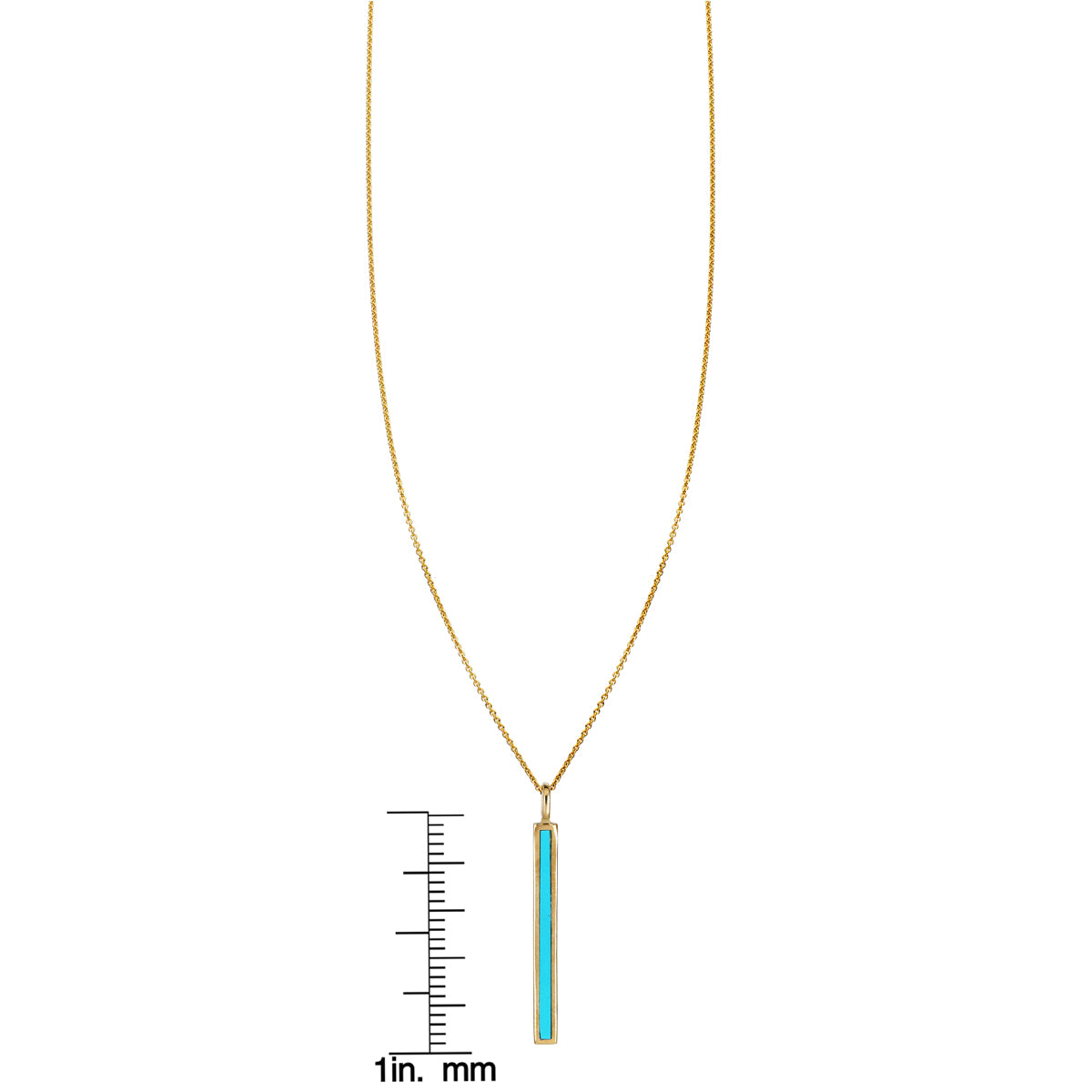 turquoise inlaid long bar necklace a_1