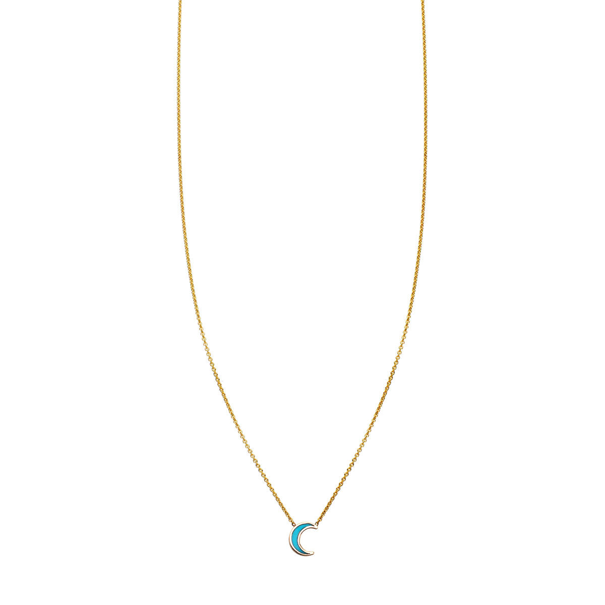 turquoise inlaid moon necklace PRN 375 TUR