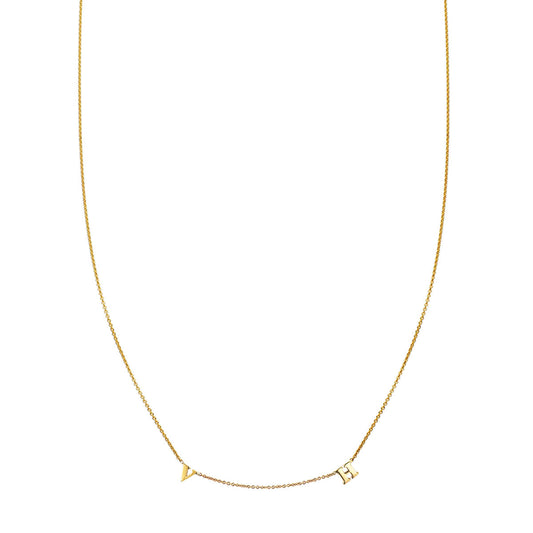 Showcase your style with Phoenix Roze's two-letter gold initial necklace.