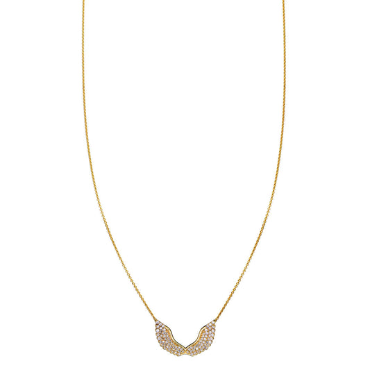 white diamond angel wings necklace PRN 520 WD