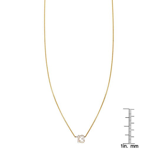 Gold Diamond 13 Pendant Necklace