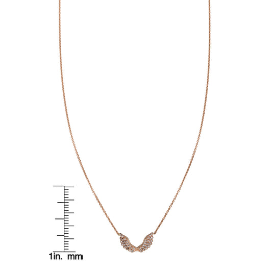 White Diamond Tiny Angel Wing Necklace