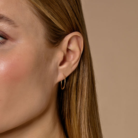 3/4" Gold Skinny Hoop Earrings