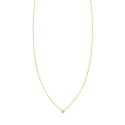 Yellow gold solitaire diamond necklace - classic elegant pendant for timeless sparkle